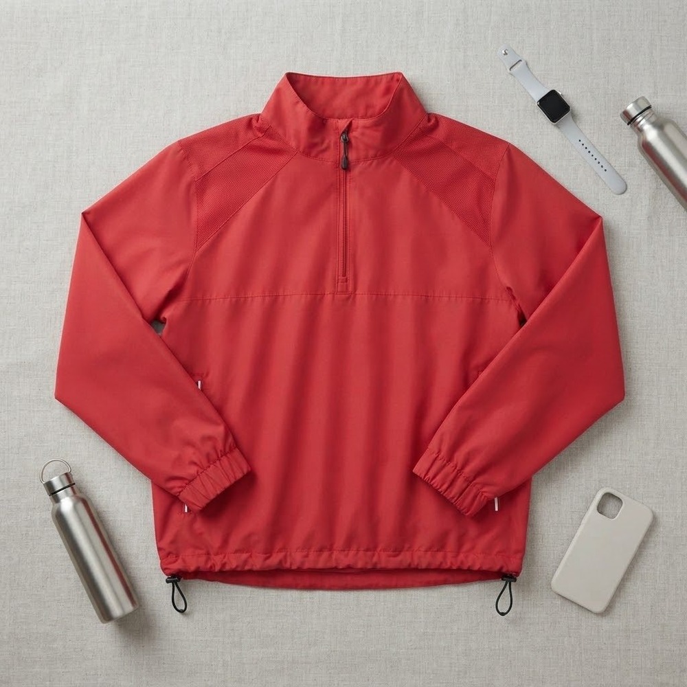 WP Golf Weatherproof Technology Mens Red Quarter Zip Windbreaker Jacket Medium